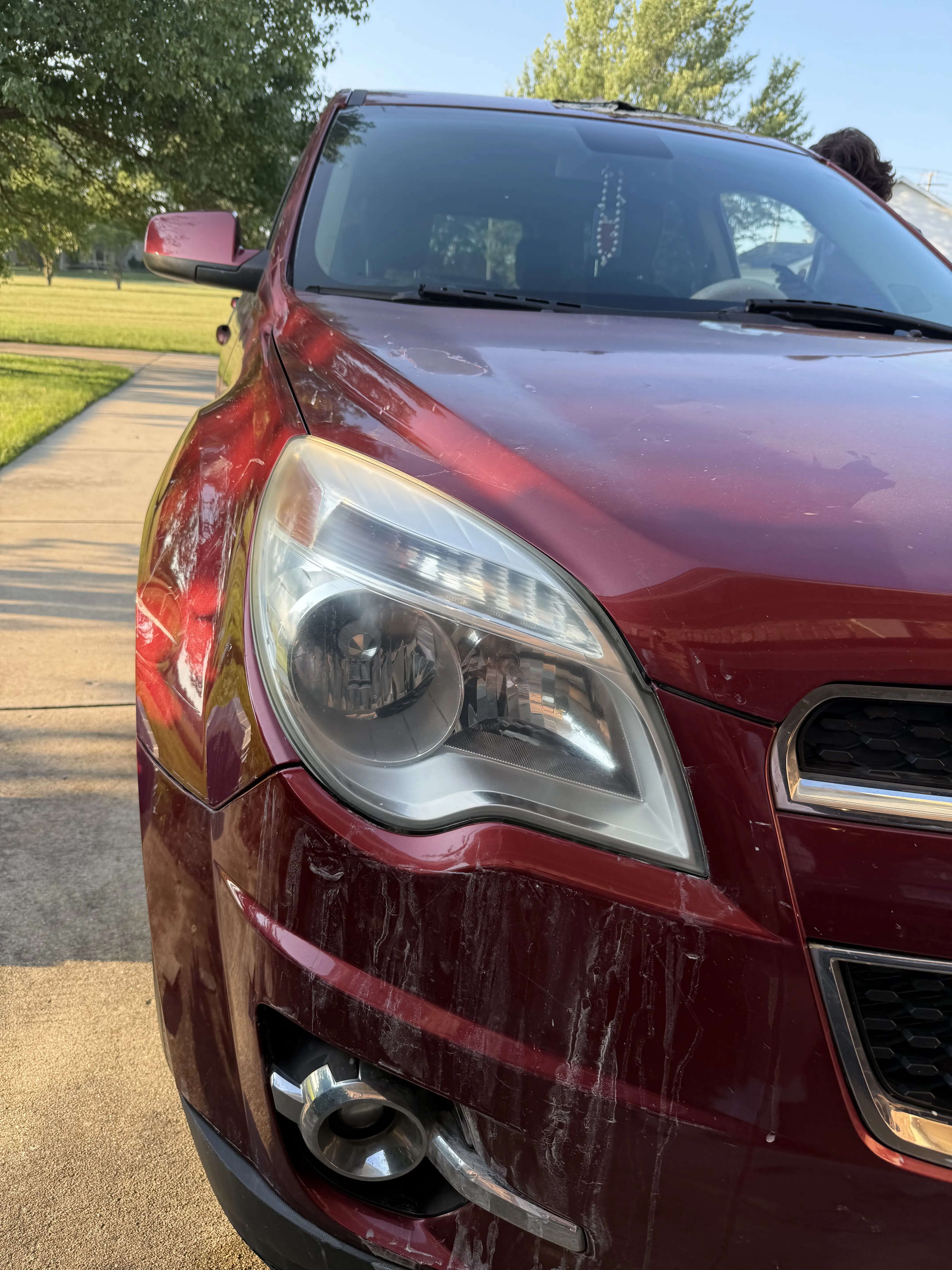 After restoration: clear, glossy headlight lens